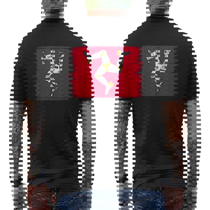 マン島の旗、マンクスの旗、トリスケリオン。ティンウォルドの日に。 メンズTシャツ バックプリント