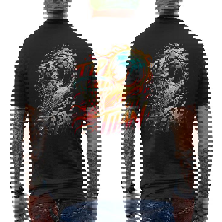 マーチ カレッジ バスケットボール トーナメント ティップオフ タイタン B-ボール メンズTシャツ バックプリント