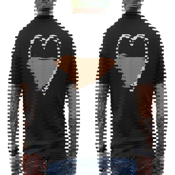 マーモット ハート マーモット アニマル ズークピーパー メンズTシャツ バックプリント