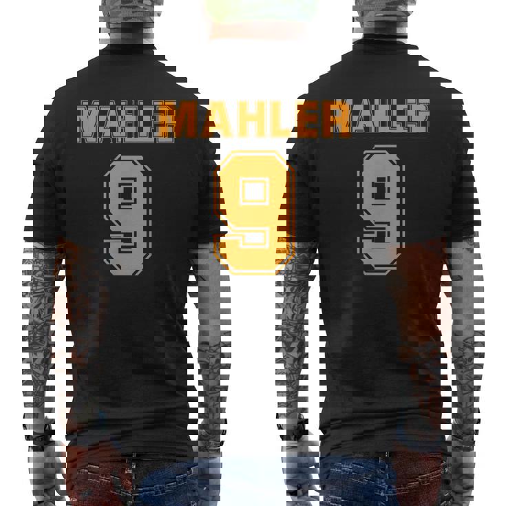 マーラー 第9番 交響曲 楽しいスポーツ メンズTシャツ バックプリント