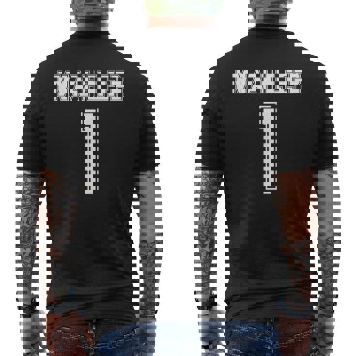 マーラー第1番 交響曲 面白い スポーツ オーケストラ 音楽 メンズTシャツ バックプリント