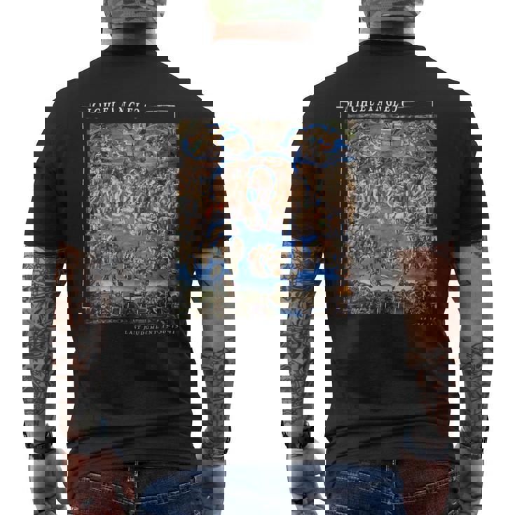 ミケランジェロ 絵画 最後の審判 美術愛好家のために メンズTシャツ バックプリント