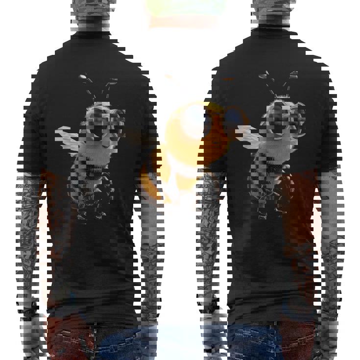 ミツバチのモチーフ養蜂家養蜂家ミツバチお父さん甘い蜂 メンズTシャツ バックプリント