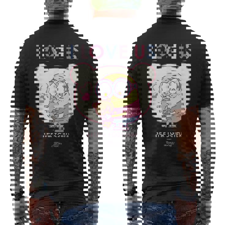 ミニオンズのボブとティム・ベター・トゥギャザー メンズTシャツ バックプリント