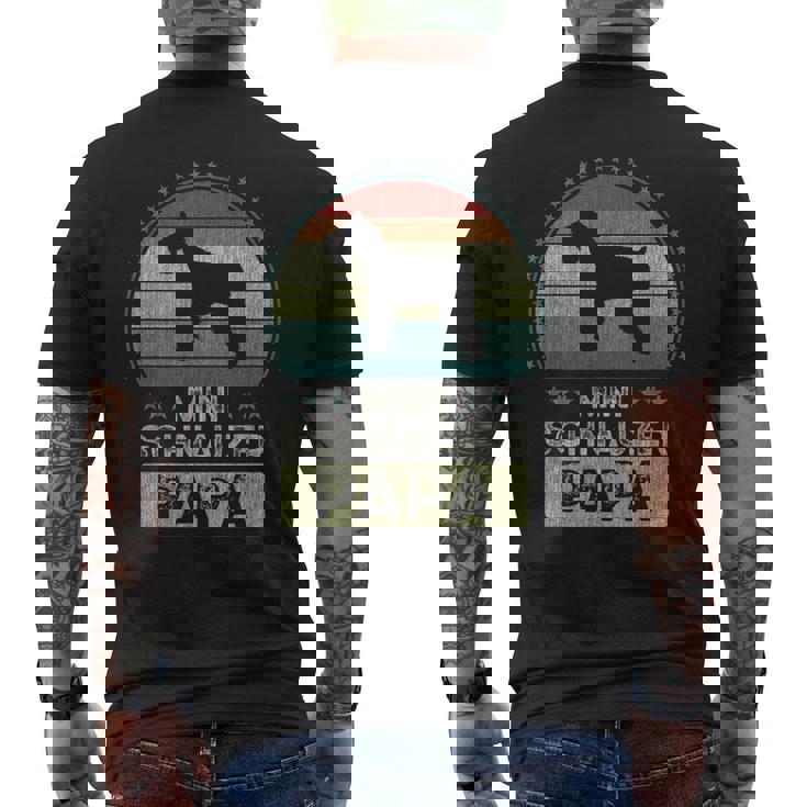 ミニチュアシュナウザー 父の日 ミニチュアシュナウザーパパ メンズTシャツ バックプリント