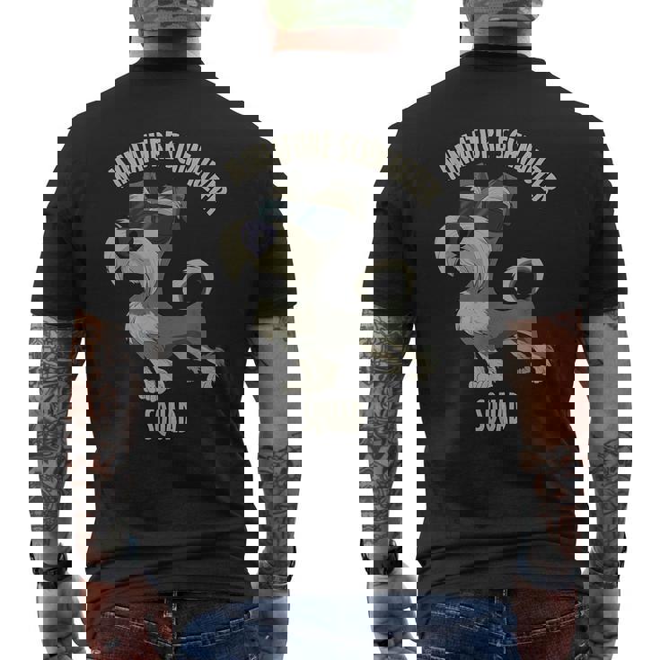 ミニチュアシュナウザー隊 I Dog Lover I ミニチュアシュナウザー メンズTシャツ バックプリント