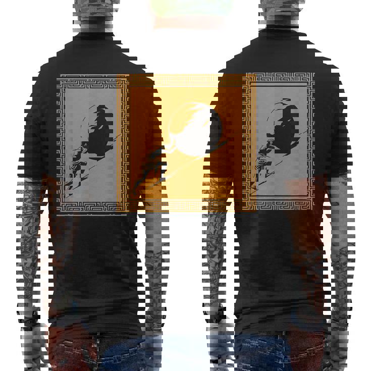 ミニマリストシーシュポス神話 ギリシャ神話 古代ギリシャ美術 メンズTシャツ バックプリント