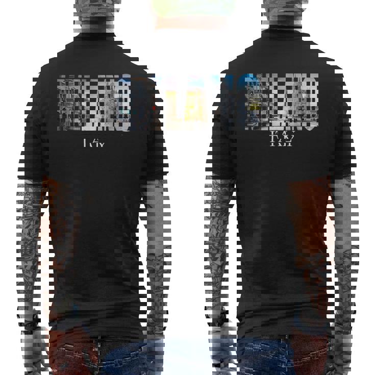 ミラノイタリア-ミラノイタリアファッションイタリアングラフィック メンズTシャツ バックプリント