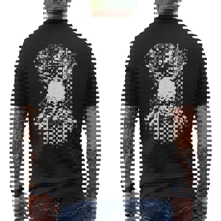 ミリタリー スカル シャツ メンズ メンズTシャツ バックプリント