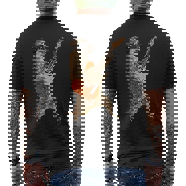 ミーアキャットギター メンズTシャツ バックプリント