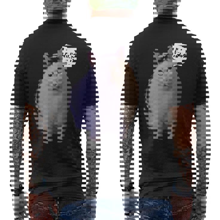 ミームハァキャット面白い メンズTシャツ バックプリント