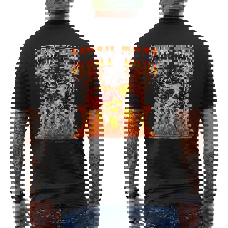 ムエタイタイボクシングフレーム90年代ブーツレッグスタイル メンズTシャツ バックプリント