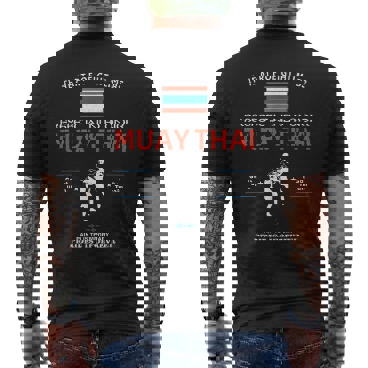 ムエタイ戦闘機 タイ国旗 ムエタイ メンズTシャツ バックプリント