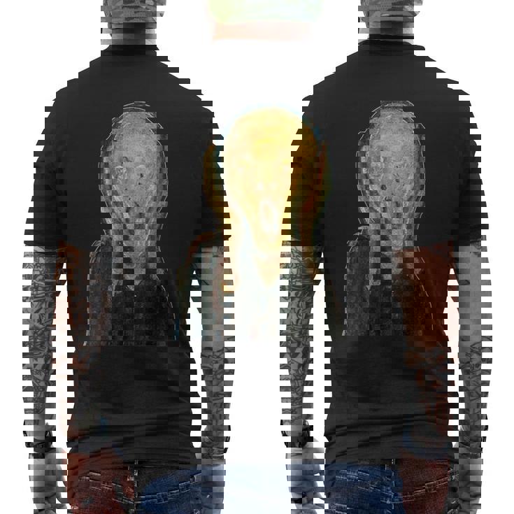 ムンクの叫び《切り抜き》【世界の名画】エドヴァルド・ムンク Munch 美術館アート メンズTシャツ バックプリント