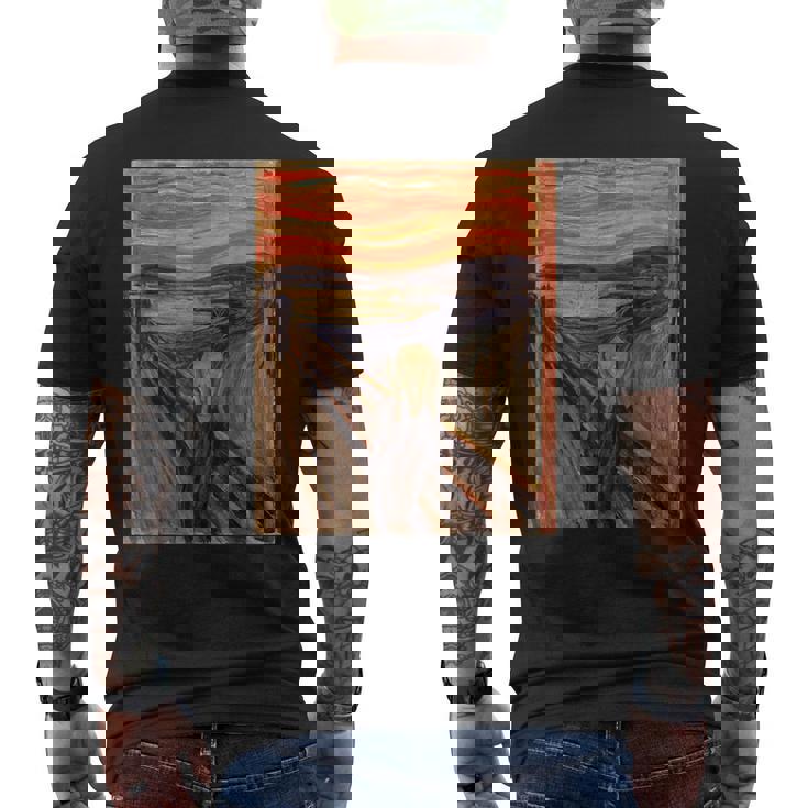 ムンクの叫び【世界の名画】エドヴァルド・ムンク Edvard Munch 美術館アート メンズTシャツ バックプリント