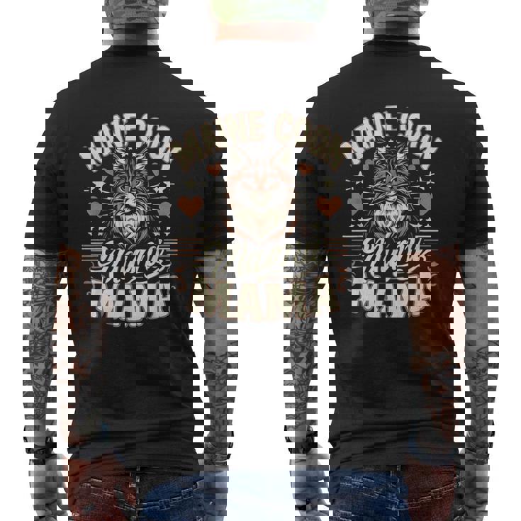 メインクーン猫種ペット-メインクーンママ メンズTシャツ バックプリント