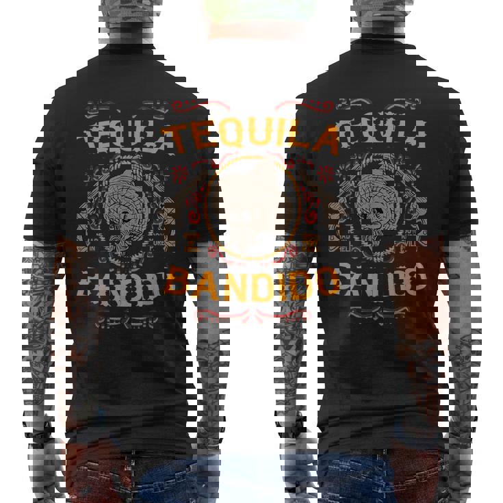 メキシカンスカル テキーラ バンディト クール スケルトン チャロ ギフトアイデア メンズTシャツ バックプリント