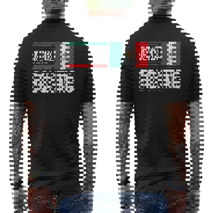メキシコ ボクシング メキシコ国旗 ジム スパーリング アマチュアスポーツ メンズTシャツ バックプリント