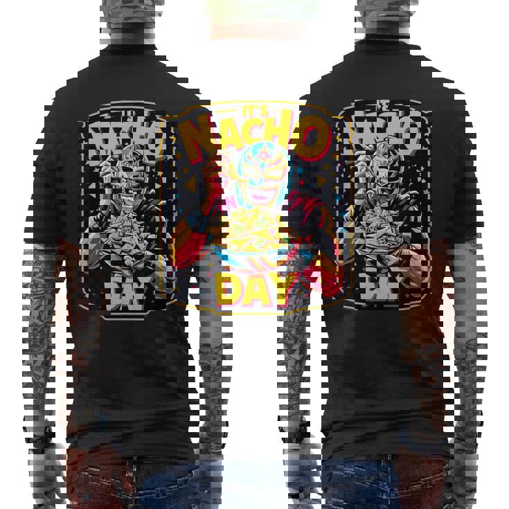 メキシコレスリング レスラー ルチャ・リブレ・ナチョ メキシコファイター メンズTシャツ バックプリント