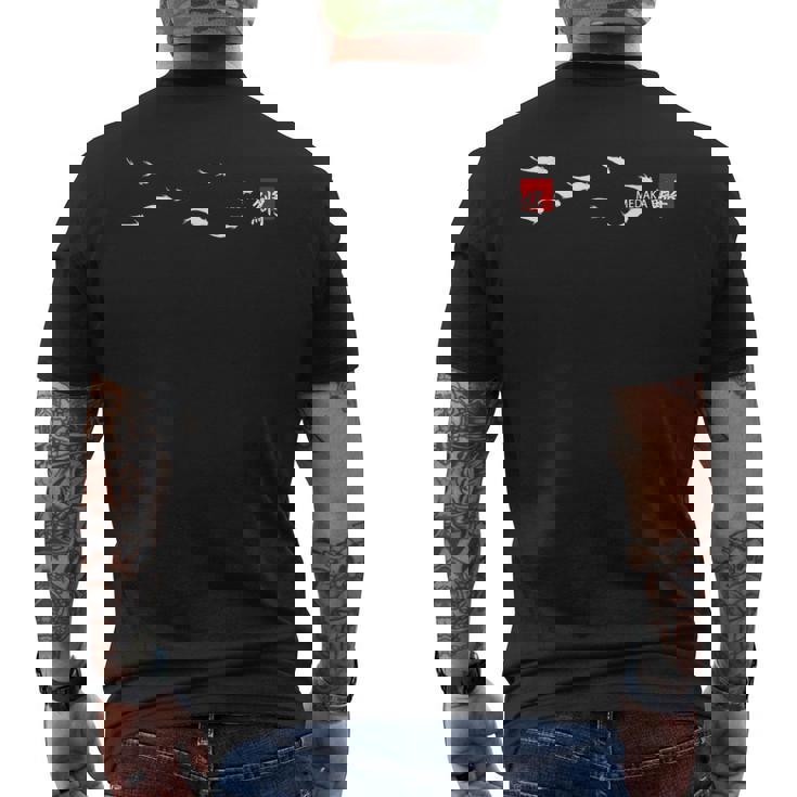 メダカ めだかイラスト入り メンズTシャツ バックプリント