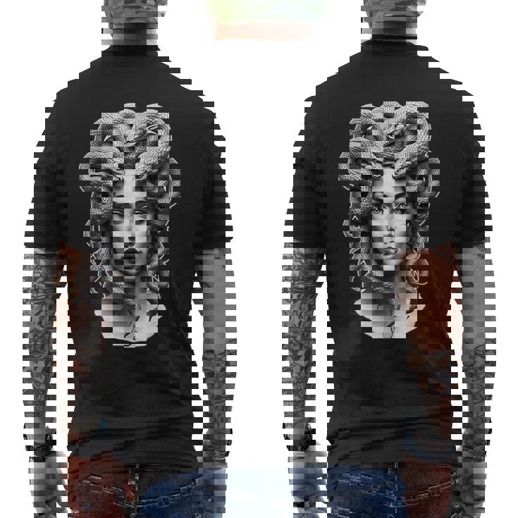 メデューサギリシャ神話 メンズTシャツ バックプリント