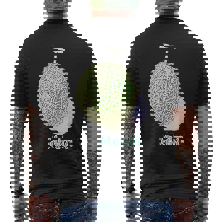 メロン Melon 『フルーツ ポップ』果物 リアル シンプル かわいい イラスト メンズTシャツ バックプリント