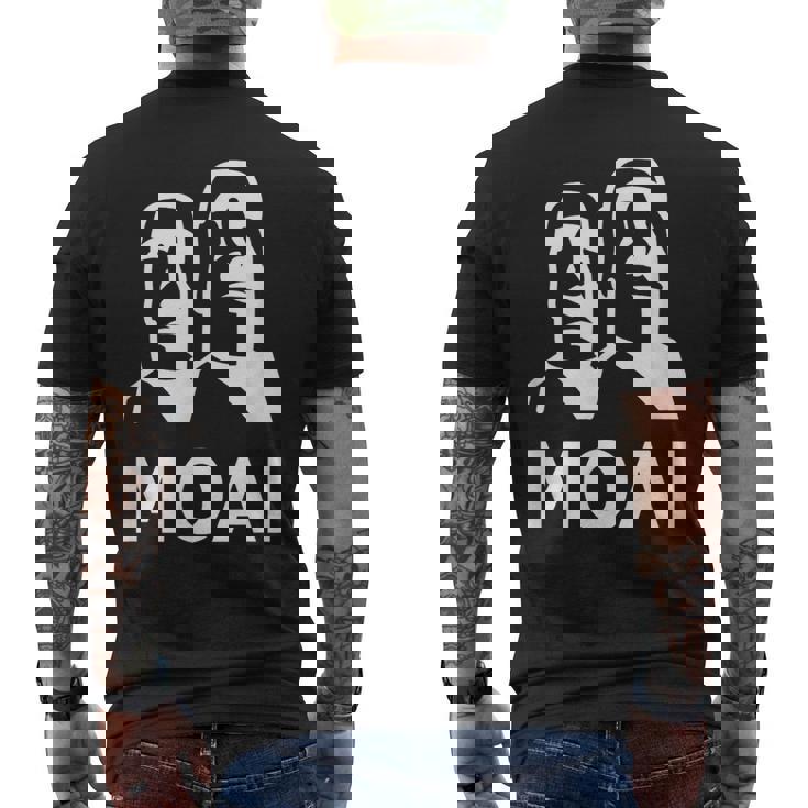 モアイ像 イースター島の頭 ポリネシア メンズTシャツ バックプリント