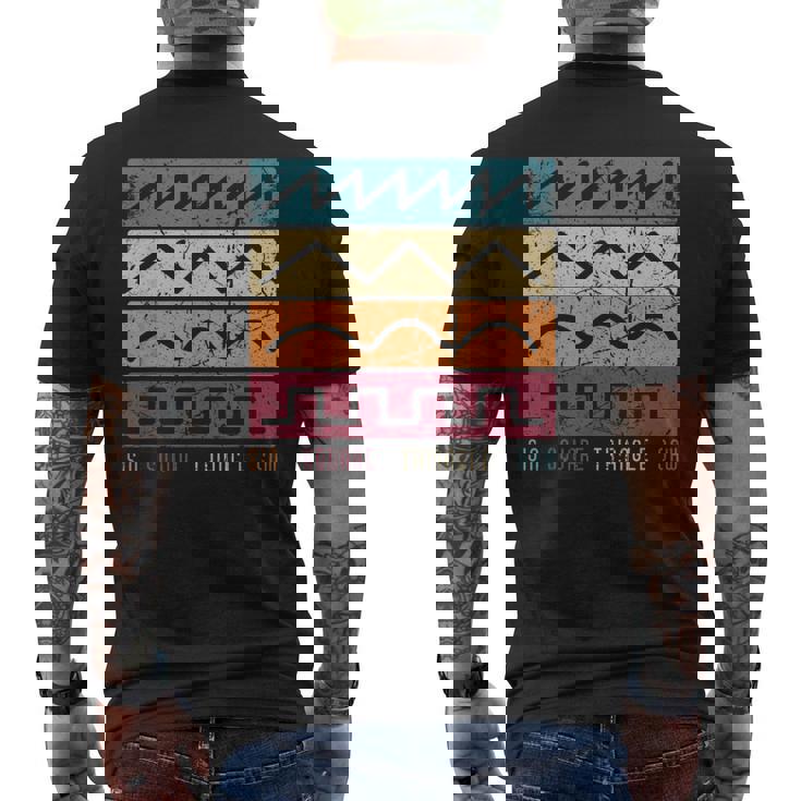 モジュラー シンセサイザー テクノ ビンテージ アナログ 波形 メンズTシャツ バックプリント