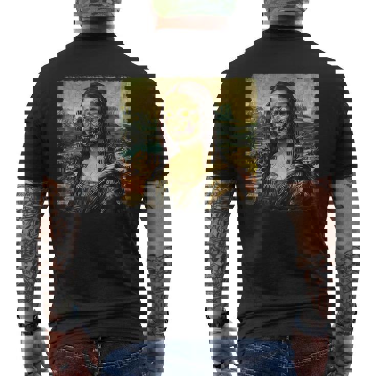 モナリザ ゾンビ ハロウィン 美術教師 モナリザ メンズTシャツ バックプリント