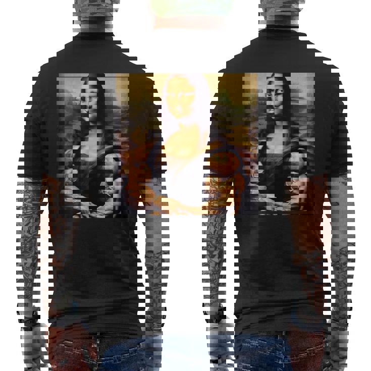 モナリザ 筋肉付き おもしろギフト メンズTシャツ バックプリント