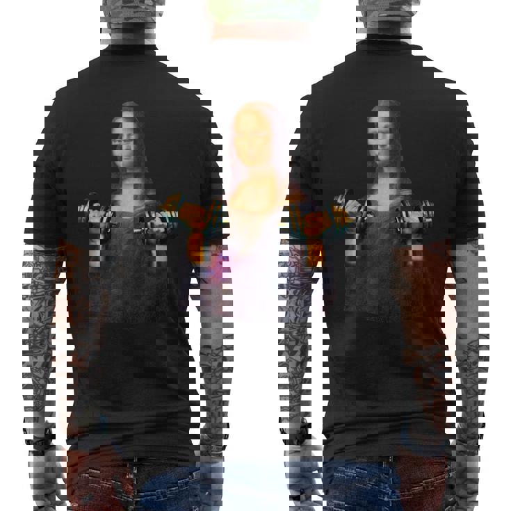 モナリザ 面白いtシャツ ジム 筋トレ 絵画 美術 メンズ おもしろ 面白い 服 おもしろグッズ ネタ メンズTシャツ バックプリント
