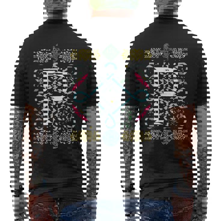 モノグラム 文字 P ケルト ヴィンテージ レトロ メンズTシャツ バックプリント