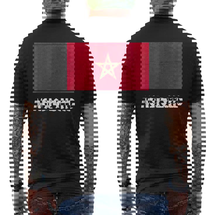 モロッコ国旗tシャツ メンズTシャツ バックプリント