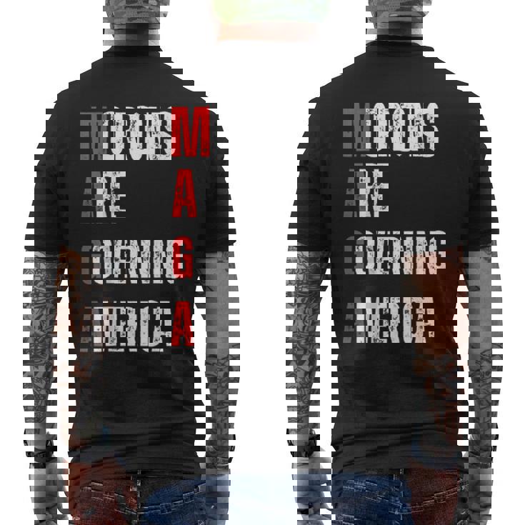 モロンはアメリカを支配している政治的ユーモアの自由のスピーチ メンズTシャツ バックプリント