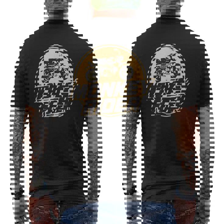 モンキーバイクライダーレトロクラシック原付オートバイtシャツ メンズTシャツ バックプリント