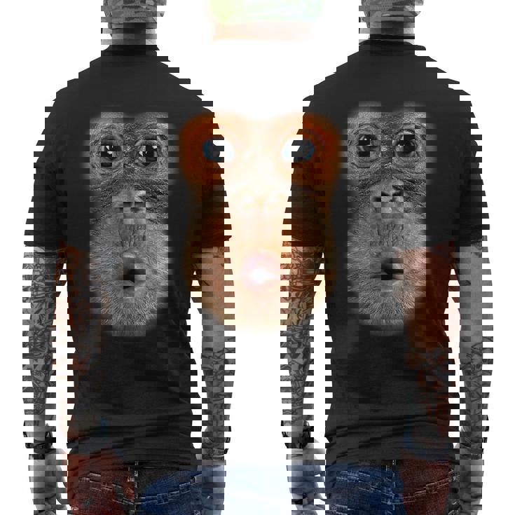 モンキーフェイスブレスファニーメンズレディースハロウィンコスチューム メンズTシャツ バックプリント