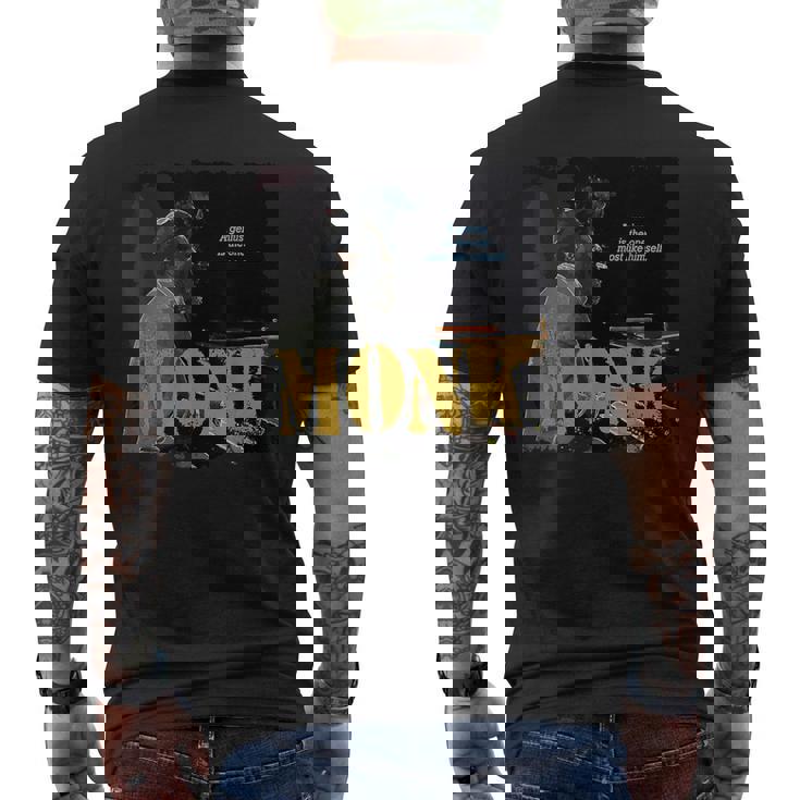 モンクジャズ 知恵 ピアニスト ミュージシャン メンズTシャツ バックプリント