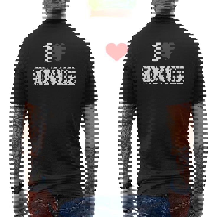 モンゴル I Love Mongolia メンズTシャツ バックプリント