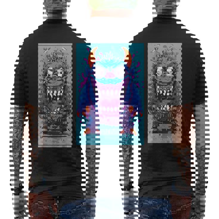 モンスター ハロウィン 怖い 面白い かわいい モンスター モチーフ メンズTシャツ バックプリント