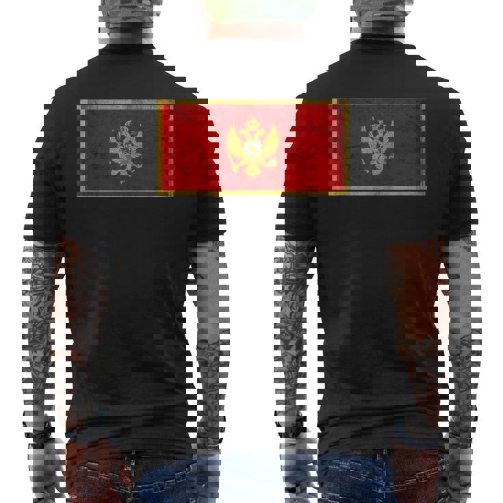モンテネグロ国旗グラフィック メンズ レディース キッズ メンズTシャツ バックプリント