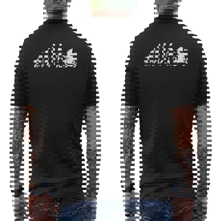 モーターサイクリスト バイカーの進化バイク メンズTシャツ バックプリント