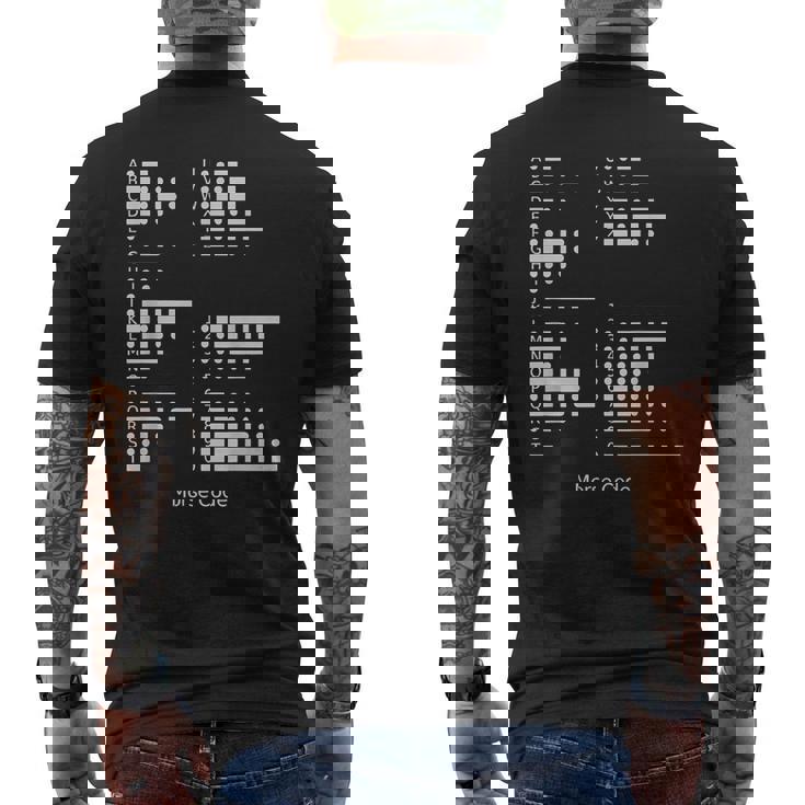 モールス符号tシャツ 国際モールス符号アルファベットシャツ メンズTシャツ バックプリント
