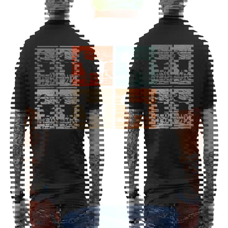 ヤギ レトロスタイル ヤギ好き ヤギ メンズTシャツ バックプリント