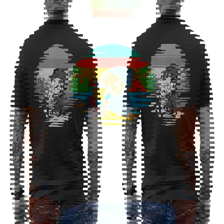 ヤシ、ビーチ、海、寒さ、太陽。 メンズTシャツ バックプリント