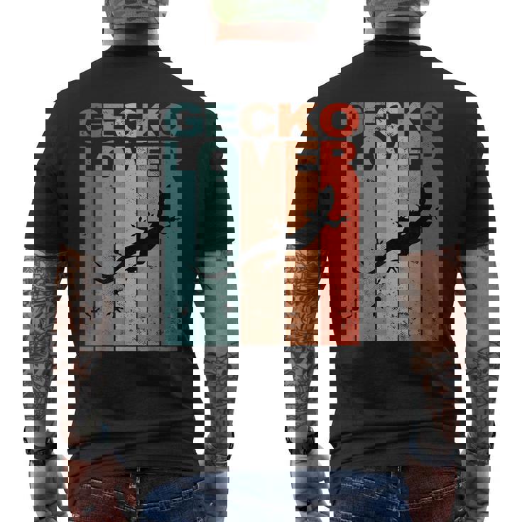 ヤモリの恋人 トカゲ 爬虫類 サラマンダー ペット メンズTシャツ バックプリント