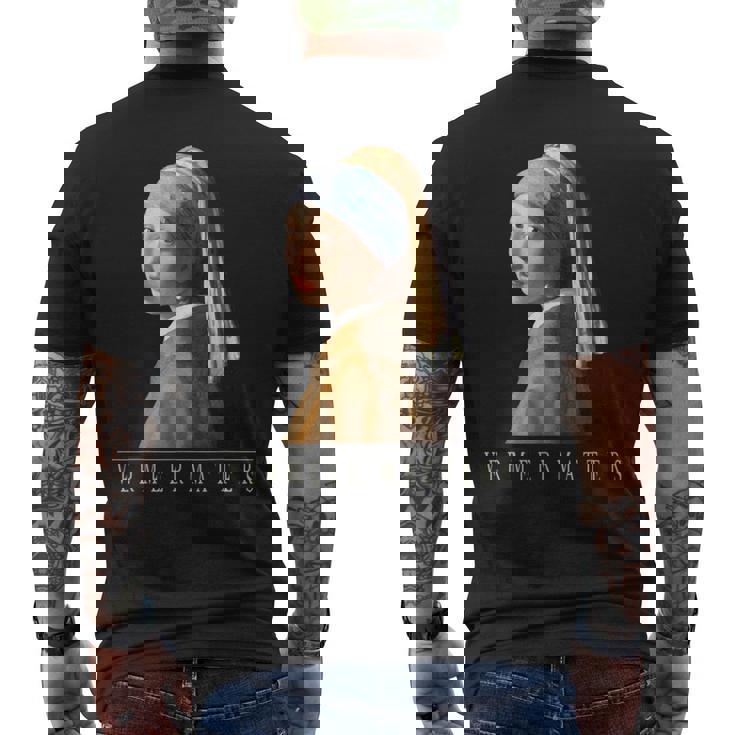 ヤン・フェルメール オランダの画家 真珠の耳飾りの少女 メンズTシャツ バックプリント