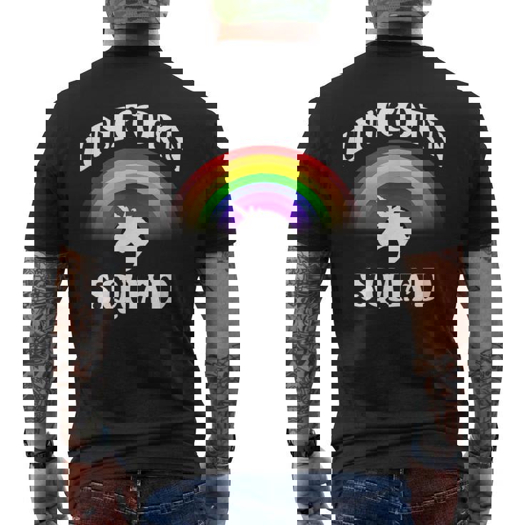 ユニコーン分隊チームユニコーンアパレルかわいいユニコーン恋人ギフト メンズTシャツ バックプリント