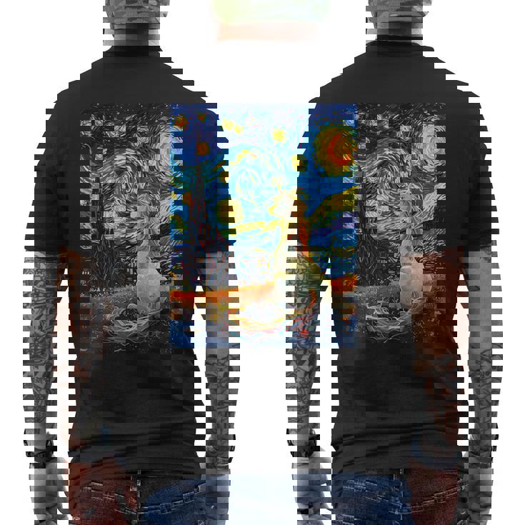 ユニコーン恋人のためのユニコーン恋人のスターリーナイトヴァンゴッホ メンズTシャツ バックプリント