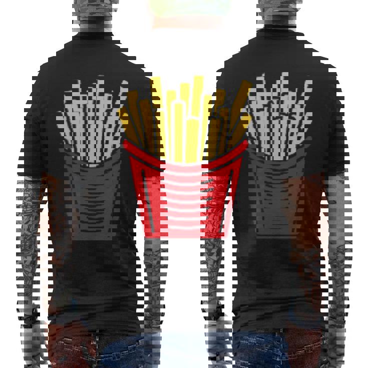 ユーモア 小さなミニマリスト シンプルなフライドポテト フライドポテト メンズTシャツ バックプリント