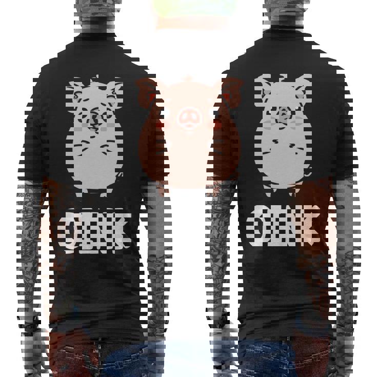 ユーモア豚 ミニマリスト かわいい 面白い豚 長袖tシャツ メンズTシャツ バックプリント